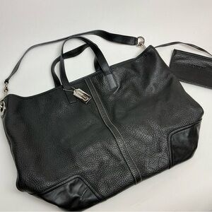 Coach Black Leather Bag with Silver Hardware